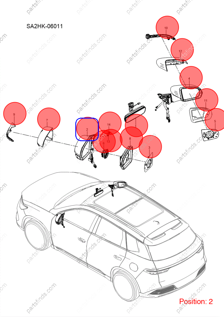 13235384-00|1323538400 | Reverse mirror assembly | BYD parts | SA2FC-8202100F-D3 | SA2FC8202100FD3 | Song PRO DM-i | PartsFinds