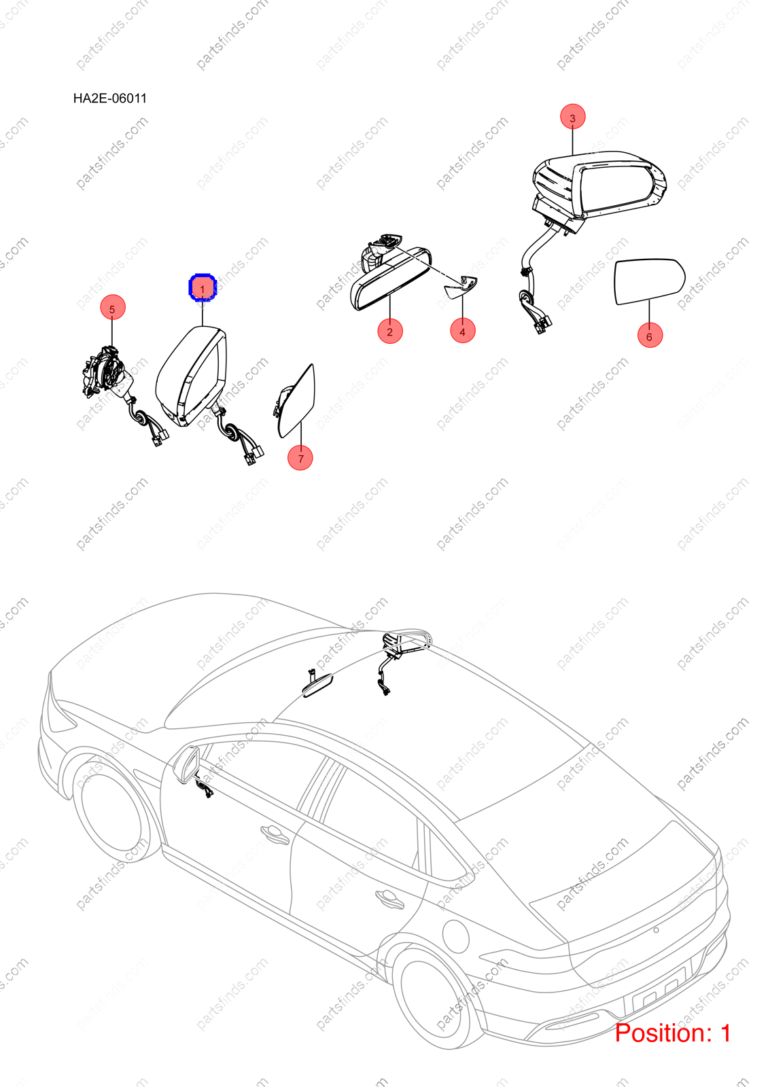13265542-00|1326554200 | Reverse mirror assembly | BYD parts | HAD-8202100R-D2 | HAD8202100RD2 | Qin PLUS DM-i | KING DM-i | Chazor DM-i | PartsFinds