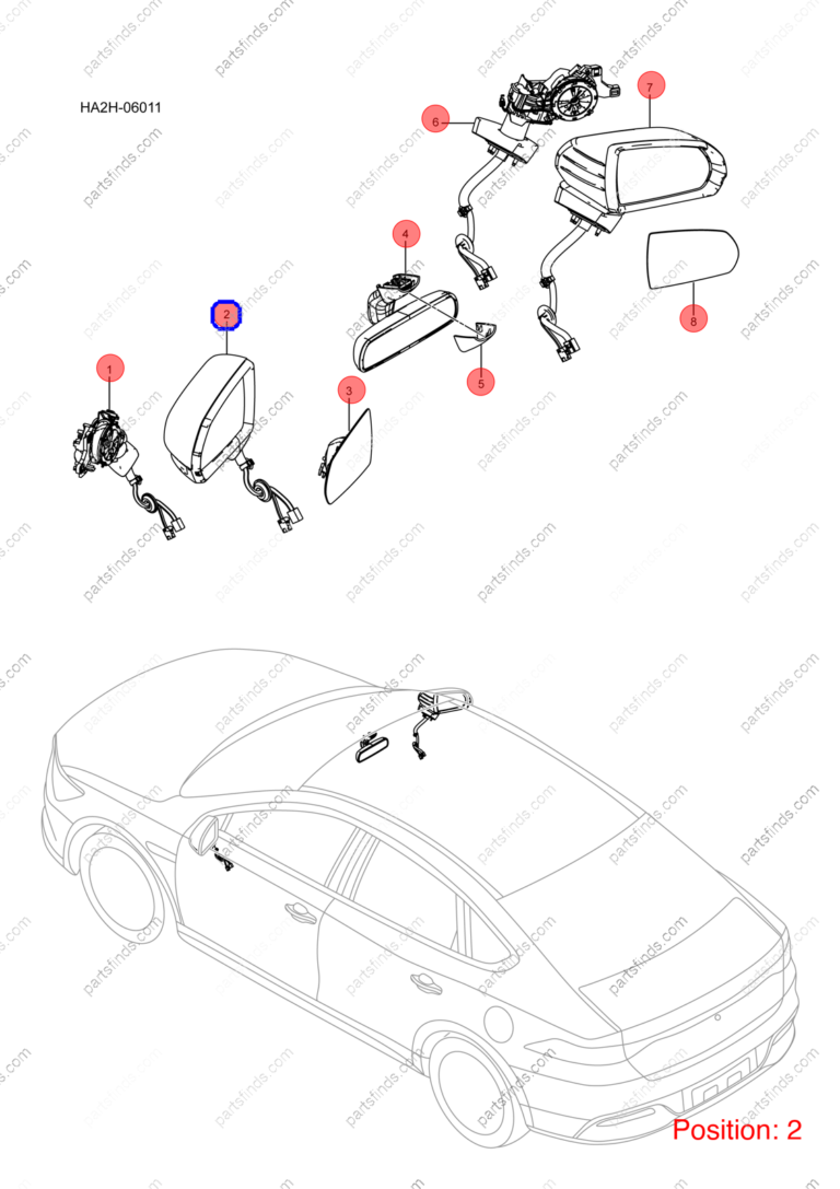 13269978-00|1326997800 | Reverse mirror assembly | BYD parts | HAD-8202100R-G1 | HAD8202100RG1 | Qin PLUS DM-i | PartsFinds
