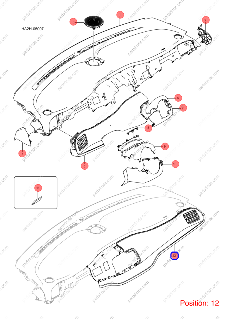 13310107-00|1331010700 | Instrument panel trim | BYD parts | HA2HE-5306140E | HA2HE5306140E | Qin PLUS DM-i | PartsFinds