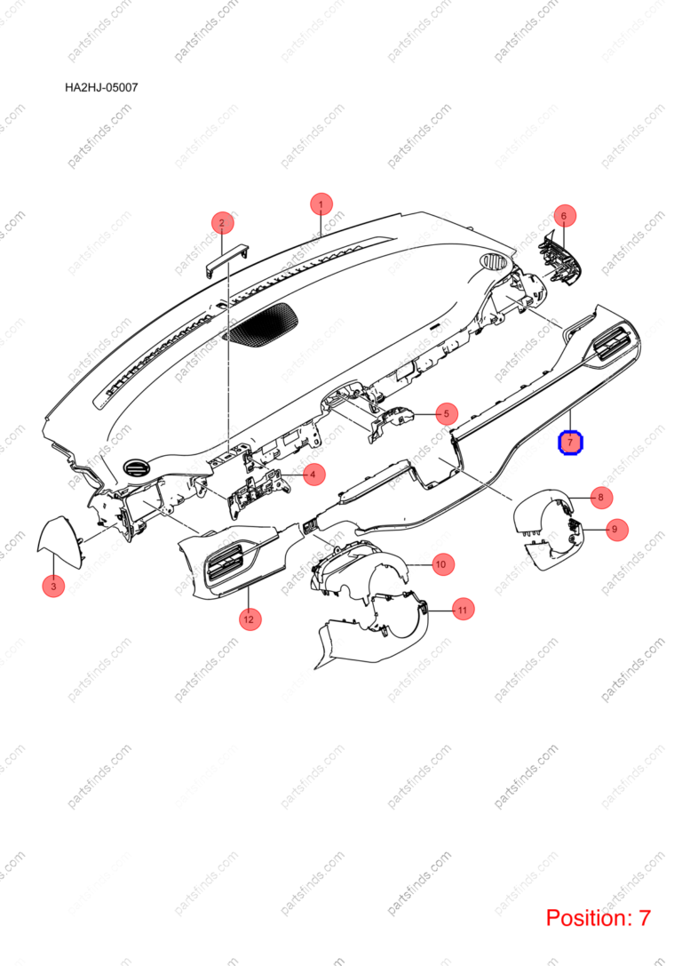 13364335-00|1336433500 | Instrument panel trim | BYD parts | HA2HK-5306140A | HA2HK5306140A | KING DM-i | Chazor DM-i | Seal5 DM-i | PartsFinds