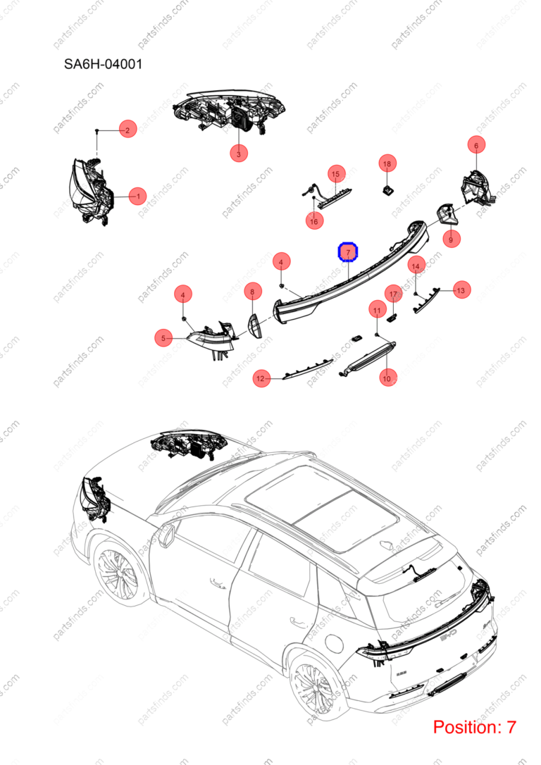 13370836-00|1337083600 | Taillight | BYD parts | SLFA-4107300 | SLFA4107300 | Song PRO DM-i | PartsFinds