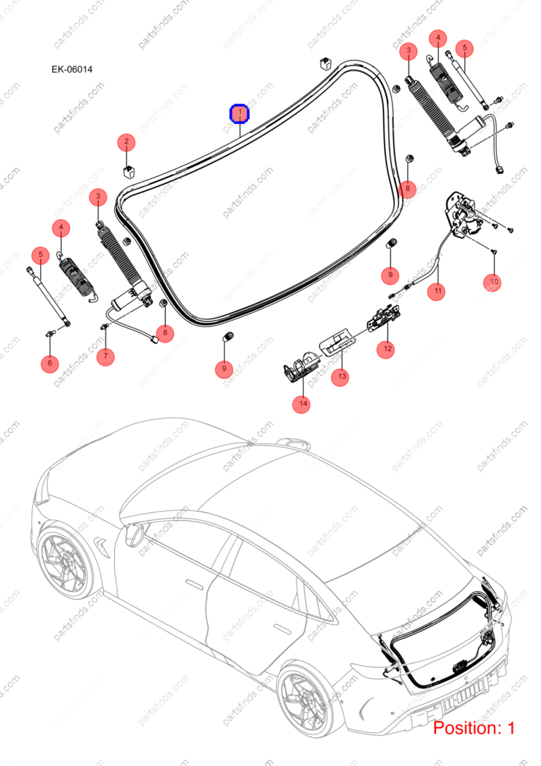 13427229-00|1342722900 | Tailgate rubber strip | BYD parts | EKEA-5407115 | EKEA5407115 | Seal EV | PartsFinds