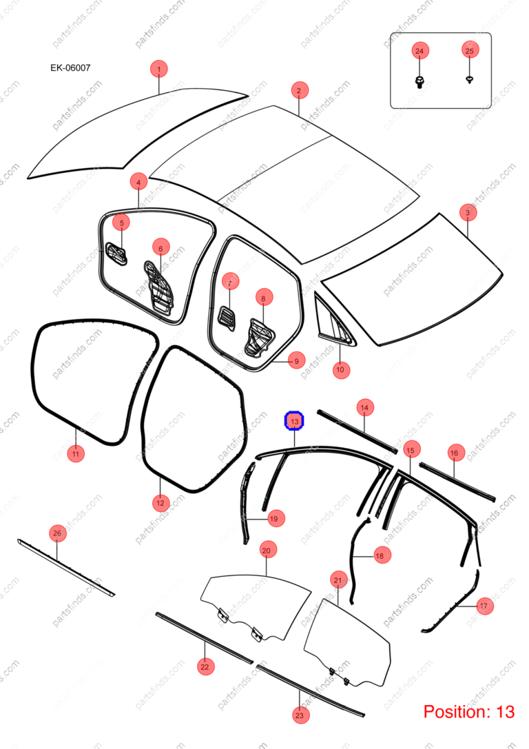 13427689-00|1342768900 | Door glass lift rubber strip | BYD parts | EKEA-6107113 | EKEA6107113 | Seal EV | PartsFinds