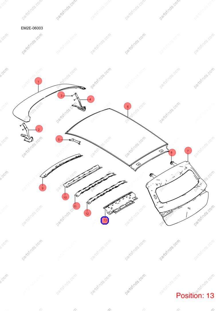 13440481-00|1344048100 | Roof beam | BYD parts | EM2E-5701300/77 | EM2E570130077 | Dolphin EV | PartsFinds