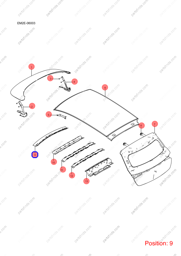 13440487-00|1344048700 | Roof beam | BYD parts | EM2E-5701211/77 | EM2E570121177 | Dolphin EV | PartsFinds