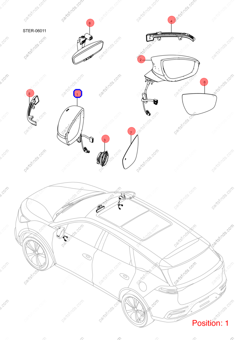13466019-00|1346601900 | Reverse mirror assembly | BYD parts | STHM-8202100F | STHM8202100F | Tang EV | PartsFinds