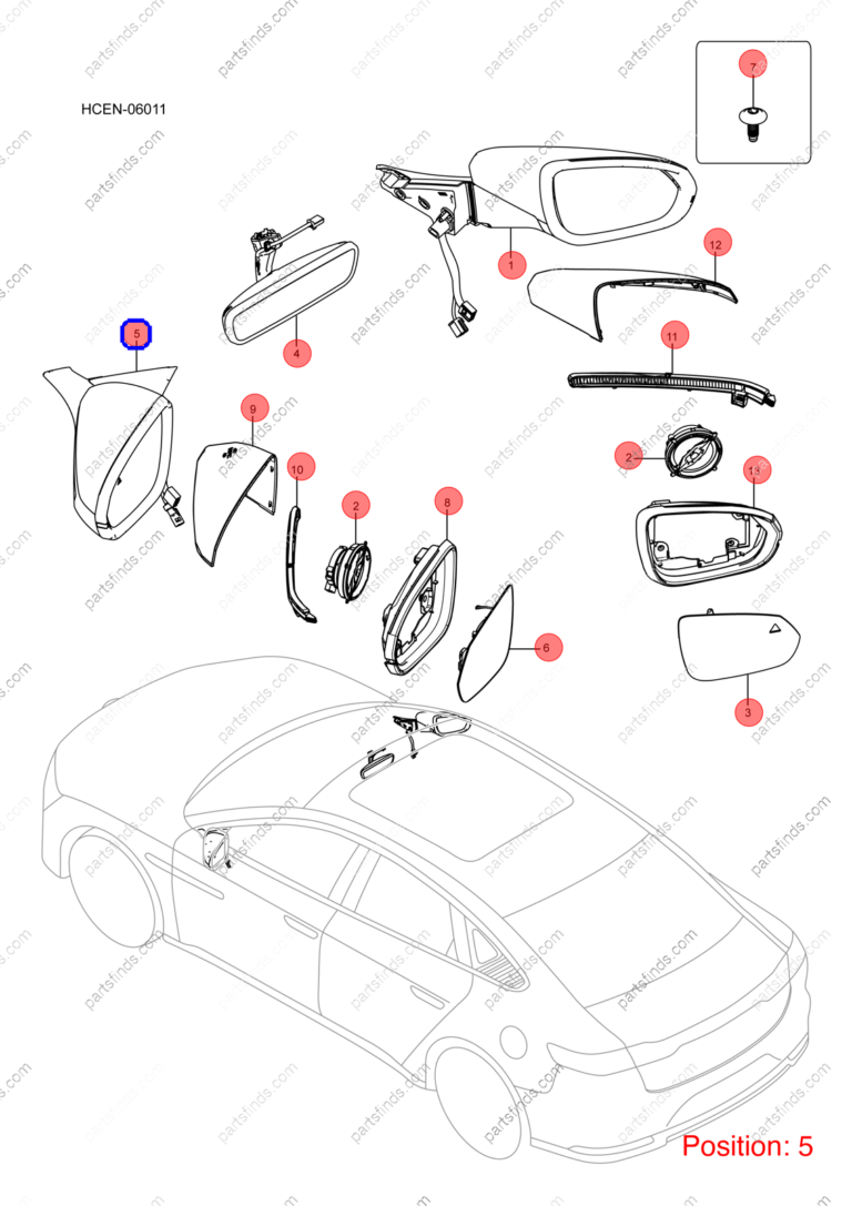 13475791-00|1347579100 | Reverse mirror assembly | BYD parts | HC-8202100-D2 | HC8202100D2 | Han EV | PartsFinds