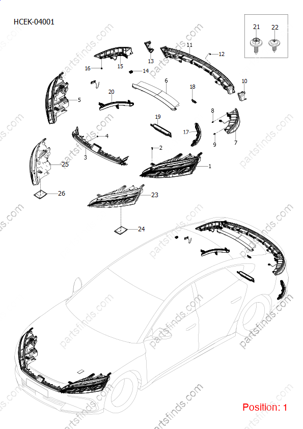 13475859-00|1347585900 | Headlight | BYD parts | HCE-4121010D-D1 | HCE4121010DD1 | Han EV | PartsFinds