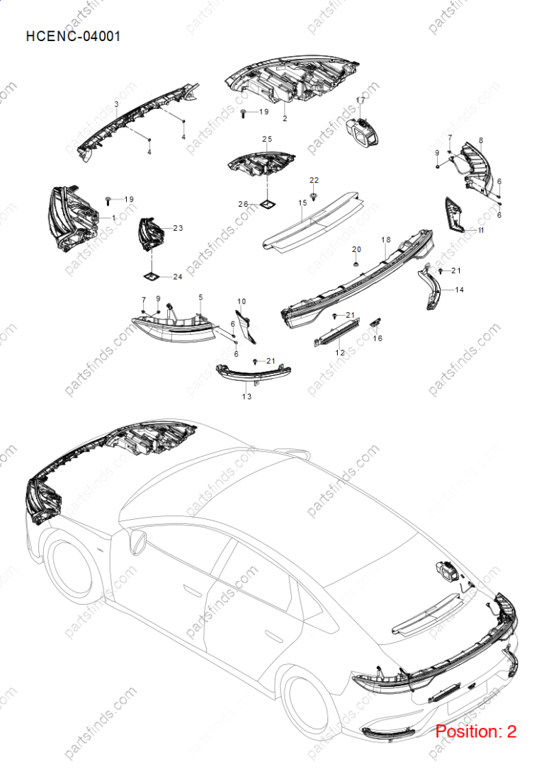 13475860-00|1347586000 | Headlight | BYD parts | HCE-4121020D-D1 | HCE4121020DD1 | Han EV | PartsFinds