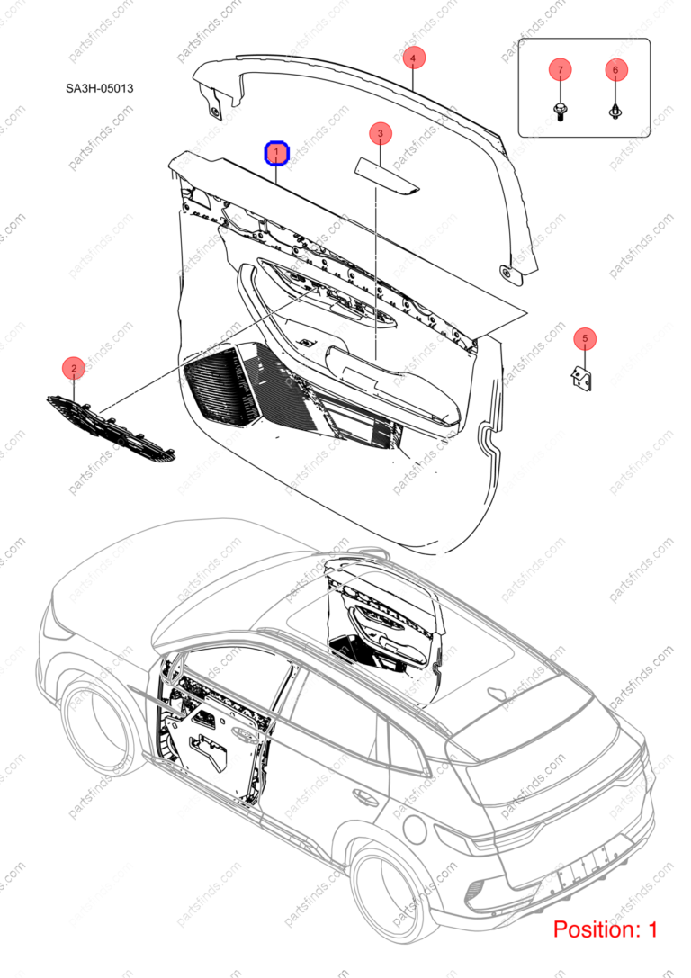13485794-00|1348579400 | Door panel | BYD parts | SA3F-6102001S-00LA1 | SA3F6102001S00LA1 | Song PLUS DM-i | PartsFinds