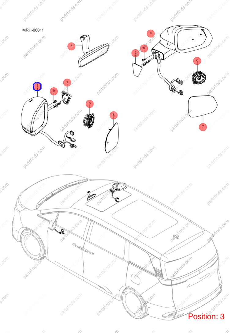 13494618-00|1349461800 | Reverse mirror assembly | BYD parts | MREB-8202100 | MREB8202100 | DENZA D9 EV | DENZA D9 DM-i | DENZA D9 PHEV | PartsFinds