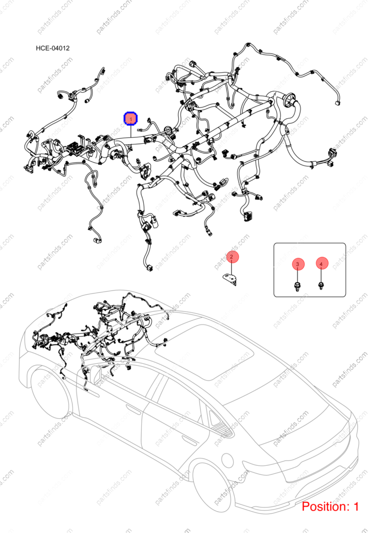 13500834-00|1350083400 | Engine wiring harness | BYD parts | HCE-4011100N-D1 | HCE4011100ND1 | Han EV | PartsFinds