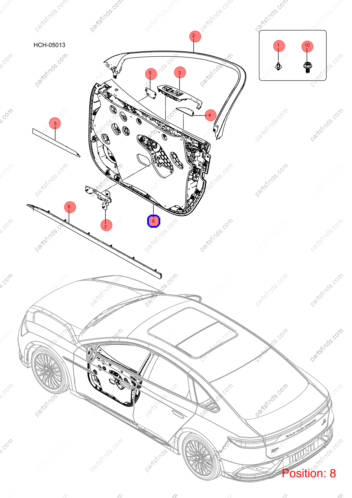 13506763-00|1350676300 | Door panel | BYD parts | HC-6102200H-00A7 | HC6102200H00A7 | Han EV | PartsFinds 13506763-00|1350676300 | Door panel | BYD parts | HC-6102200H-00A7 | HC6102200H00A7 | Han EV | PartsFinds