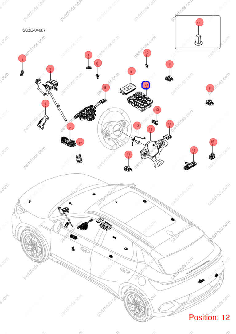 13563053-00|1356305300 | Shift lever trim panel | BYD parts | SC2E-1703040Q-00A9 | SC2E1703040Q00A9 | Atto3 PLUS EV | Yuan PLUS EV | PartsFinds