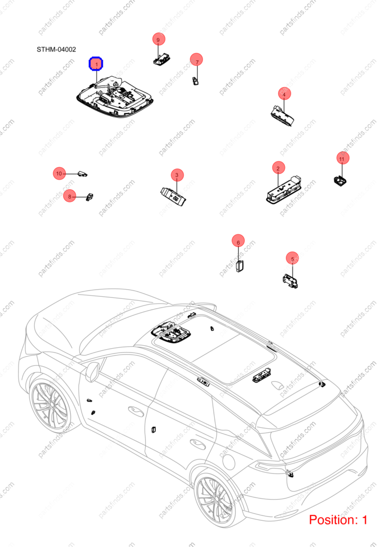 13565416-00|1356541600 | Reading light | BYD parts | ST-4123010F-D5A7 | ST4123010FD5A7 | Tang EV | PartsFinds