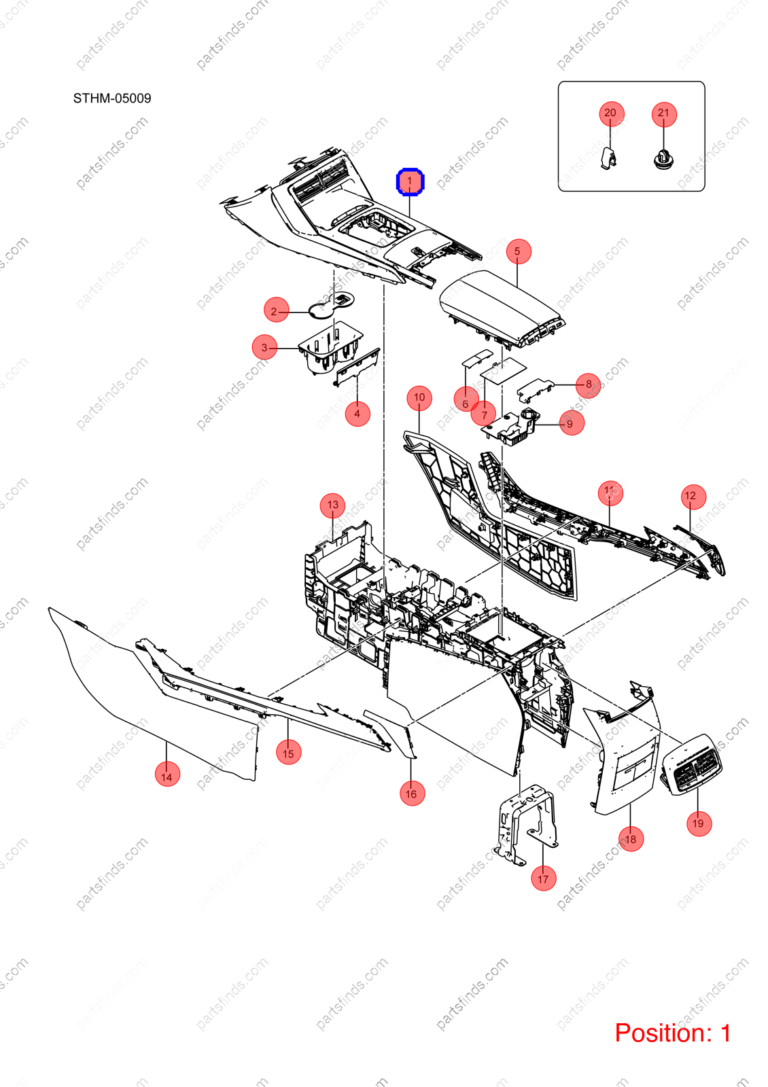 13588793-00|1358879300 | Shift lever trim panel | BYD parts | STHA-5305040B-D1DY | STHA5305040BD1DY | Tang EV | PartsFinds