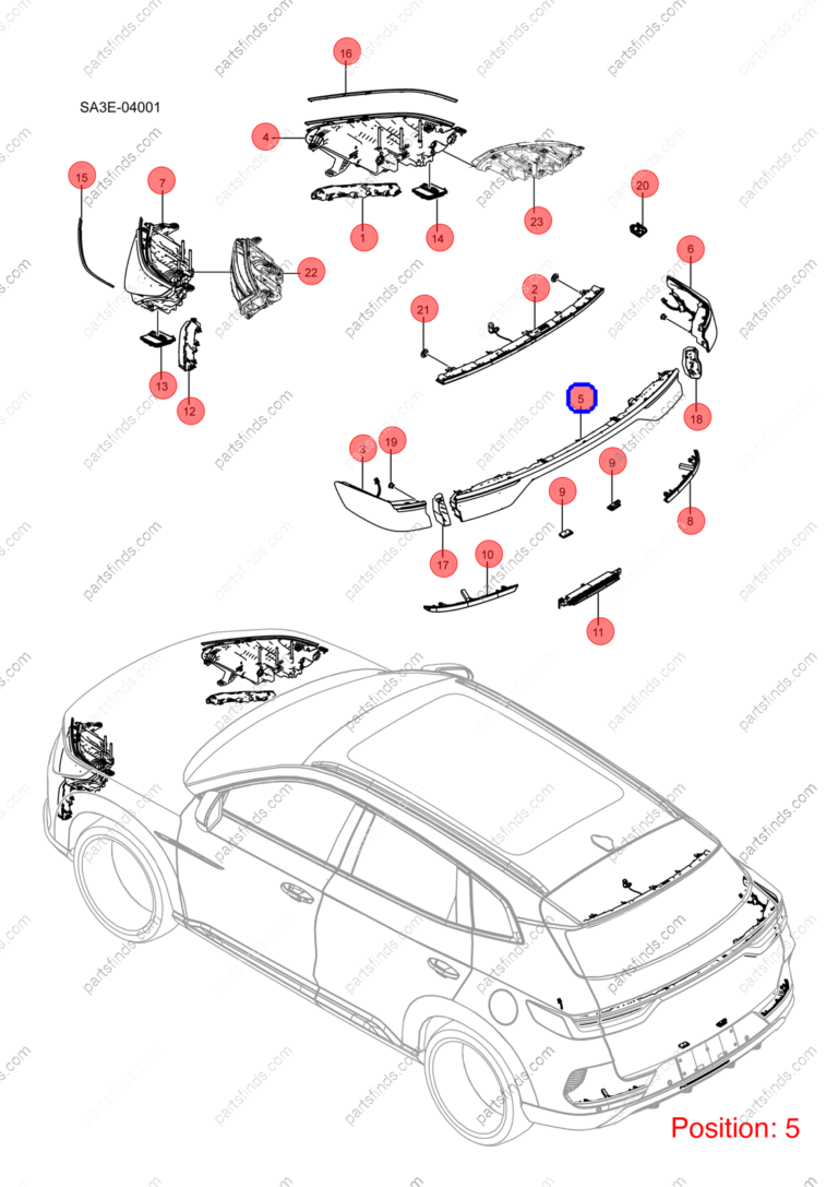13591190-00|1359119000 | Taillight | BYD parts | SA3F-4107300L | SA3F4107300L | Song PLUS EV | PartsFinds