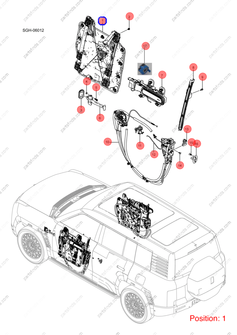 13635841-00|1363584100 | Rear Left Door Window Regulator | BYD parts | SGH-6104200 | SGH6104200 | YANGWANG U8 | YANGWANG U8 PHEV | YANGWANG U8 HYBRID | PartsFinds