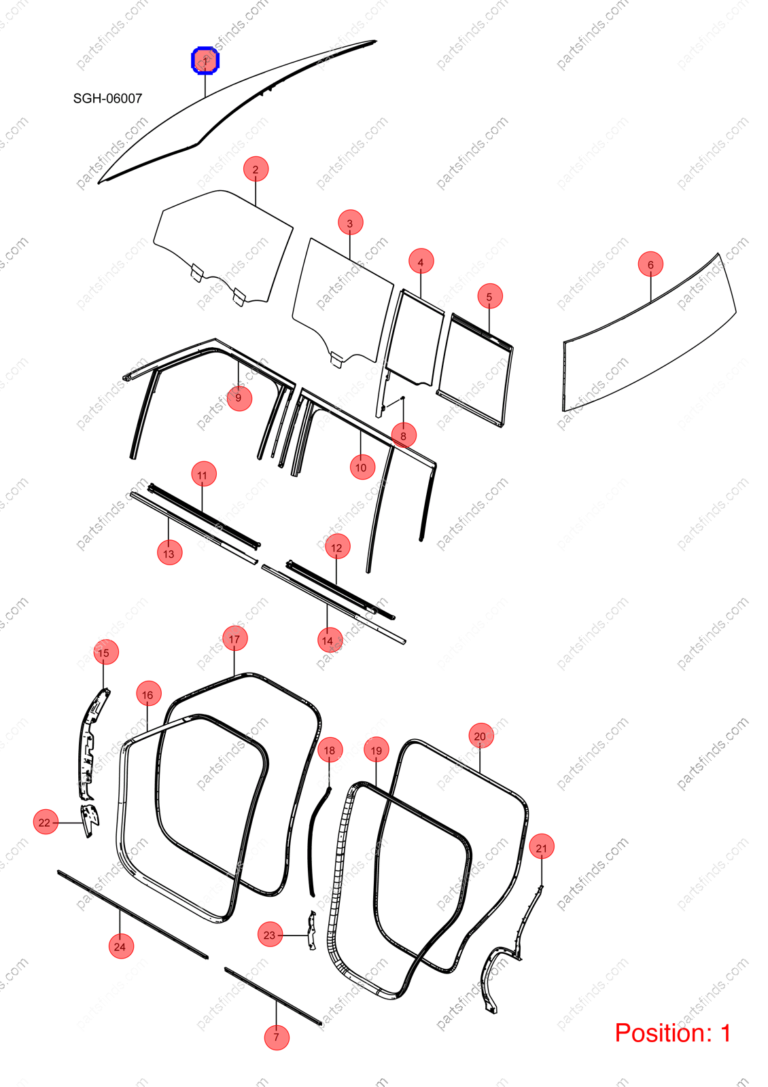 13639913-00|1363991300 | Windshield | BYD parts | SGH-5206010 | SGH5206010 | YANGWANG U8 | YANGWANG U8 PHEV | YANGWANG U8 HYBRID | PartsFinds