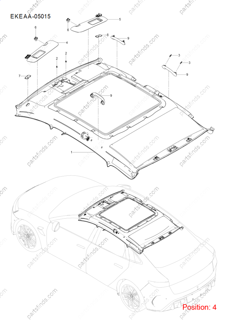13642067-00|1364206700 | Sun visor | BYD parts | HC-8204010C | HC8204010C | Seal EV | PartsFinds