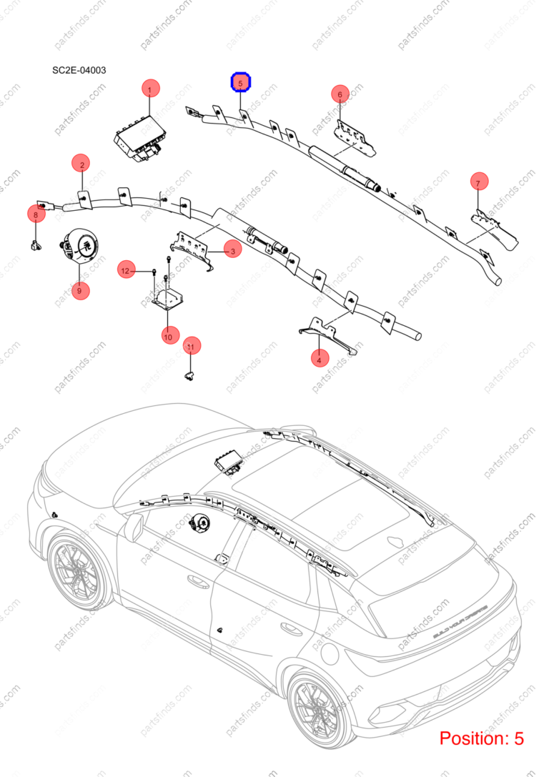 13650896-00|1365089600 | Side air curtain | BYD parts | SC2E-5820800A | SC2E5820800A | Atto3 PLUS EV | Yuan PLUS EV | PartsFinds