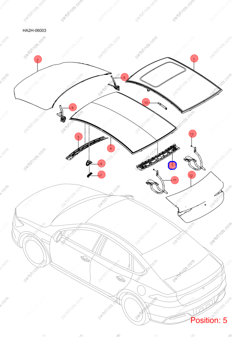 13702059-00|1370205900 | Roof beam | BYD parts | HA2HJ-5701300/77 | HA2HJ570130077 | Qin PLUS DM-i | KING DM-i | Chazor DM-i | PartsFinds