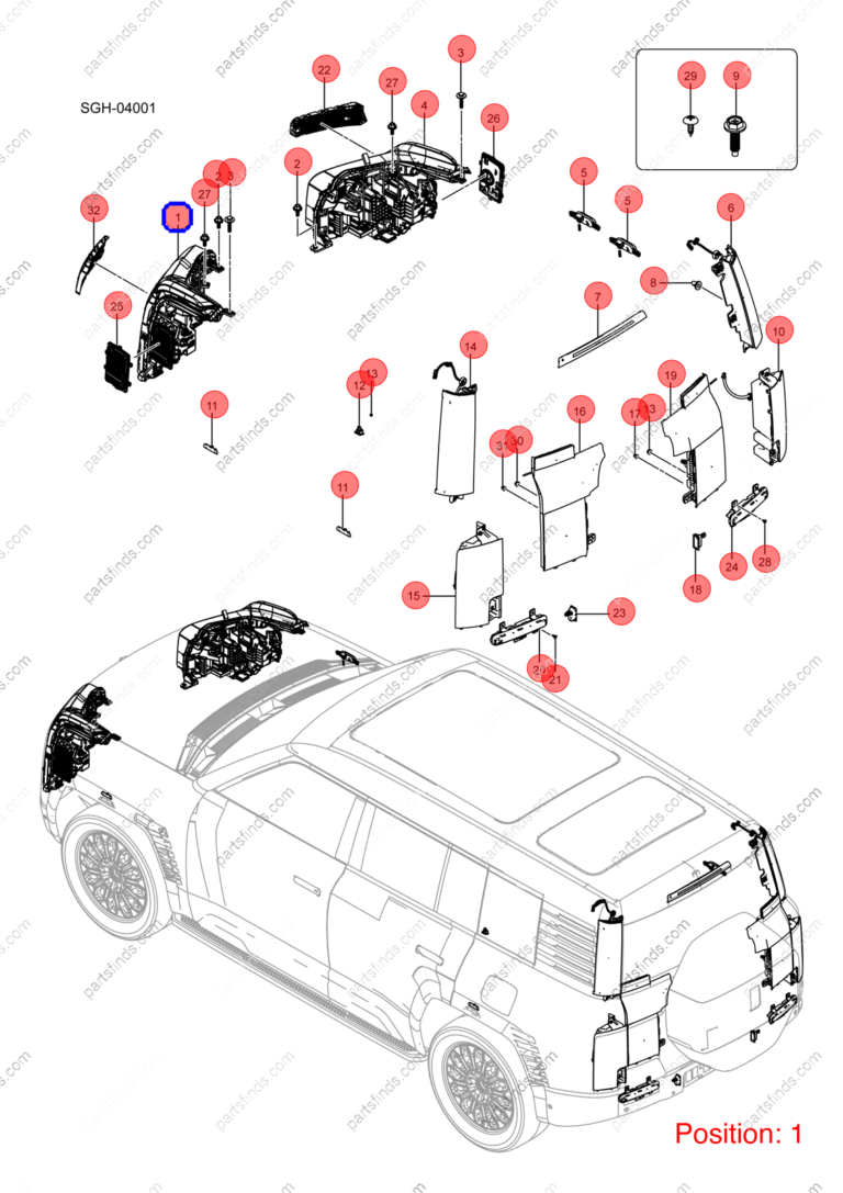 13727396-00|1372739600 | Headlight | BYD parts | SGHA-4121010A | SGHA4121010A | YANGWANG U8 | YANGWANG U8 PHEV | YANGWANG U8 HYBRID | PartsFinds