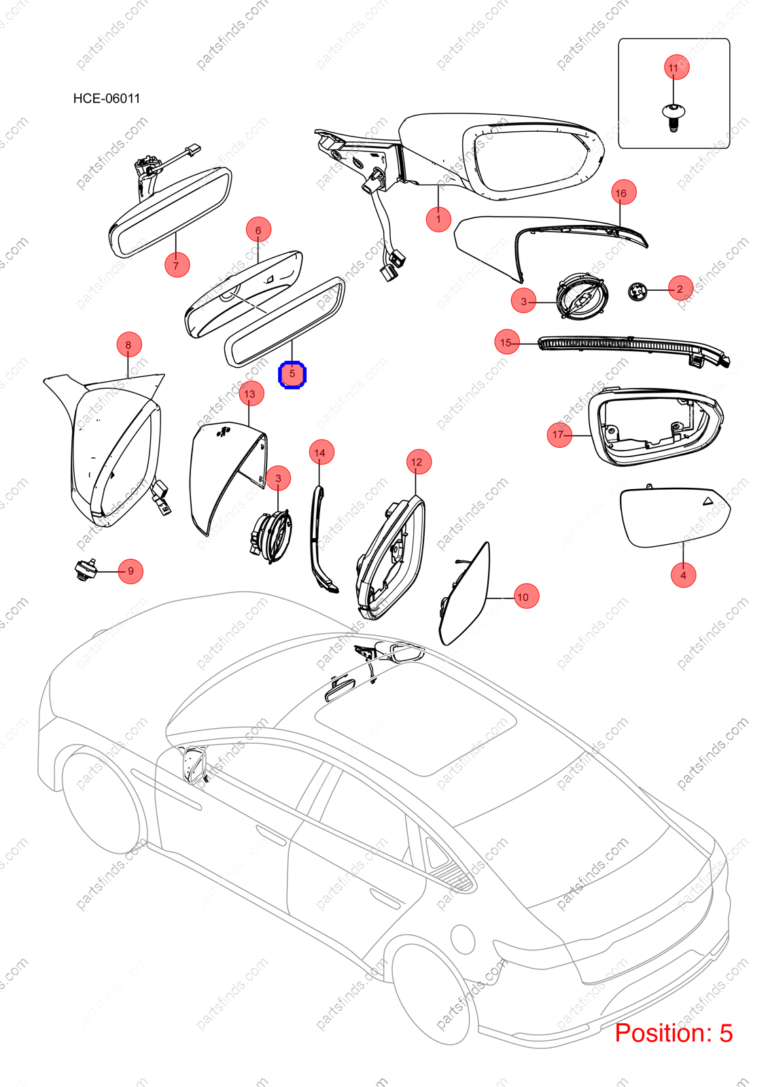 13755072-00|1375507200 | Reverse mirror assembly | BYD parts | HC-8202100-D3 | HC8202100D3 | Han EV | PartsFinds