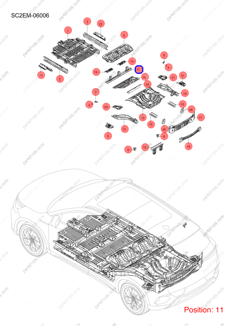 13778439-00|1377843900 | Floor beam | BYD parts | SC2EM-5101310/77 | SC2EM510131077 | Atto3 PLUS EV | Yuan PLUS EV | PartsFinds