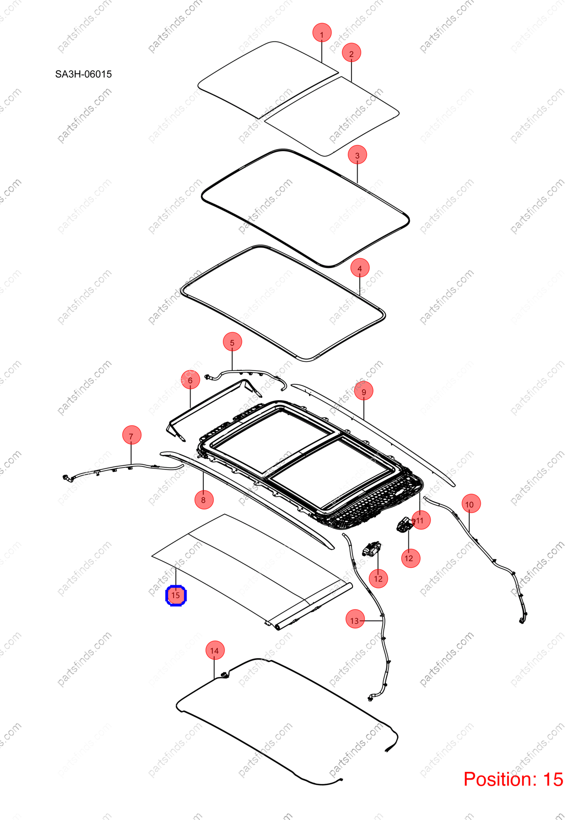 13791346-00|1379134600 | Sunroof sunshade | BYD parts | SA3F-5703235A-00A7 | SA3F5703235A00A7 | Song PLUS EV | Song PLUS DM-i | PartsFinds 13791346-00|1379134600 | Sunroof sunshade | BYD parts | SA3F-5703235A-00A7 | SA3F5703235A00A7 | Song PLUS EV | Song PLUS DM-i | PartsFinds