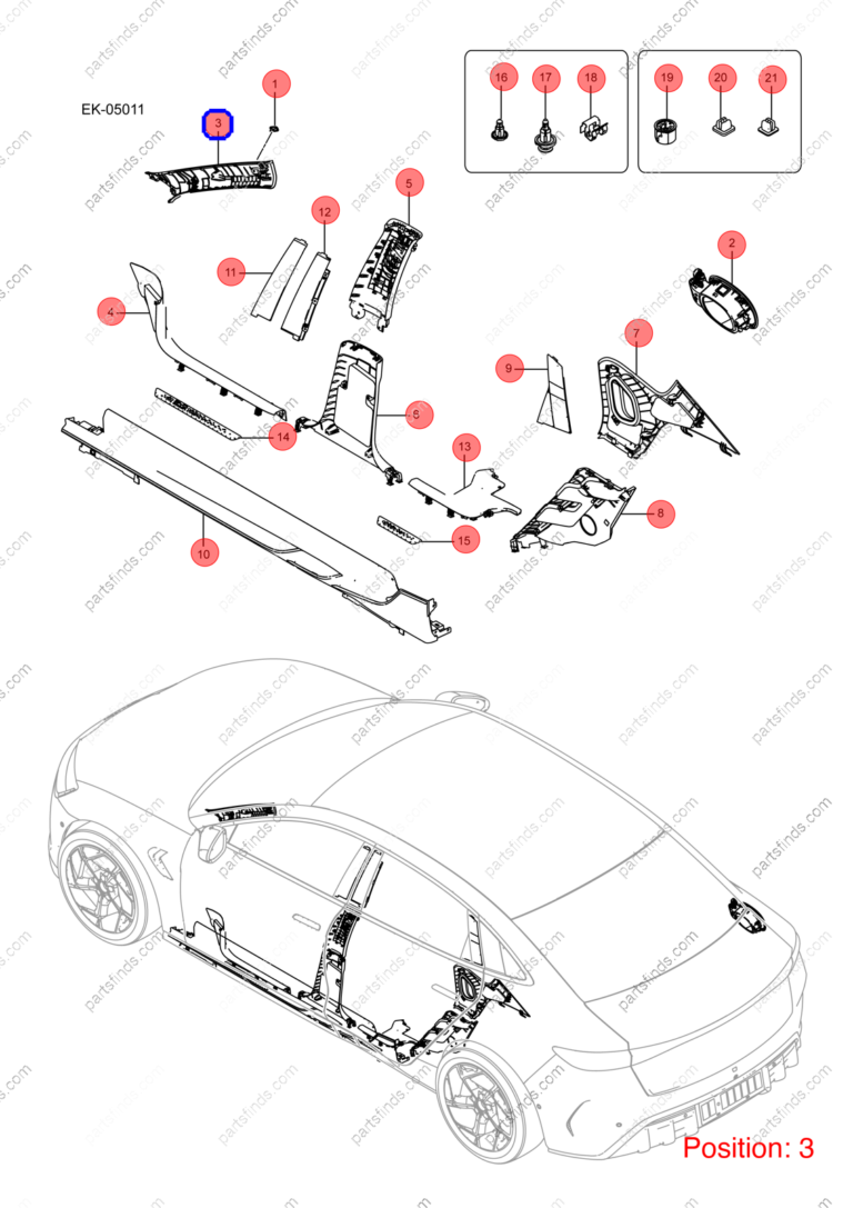 13840001-00|1384000100 | A-pillar trim panel | BYD parts | EKEA-5402110B-D1 | EKEA5402110BD1 | Seal EV | PartsFinds