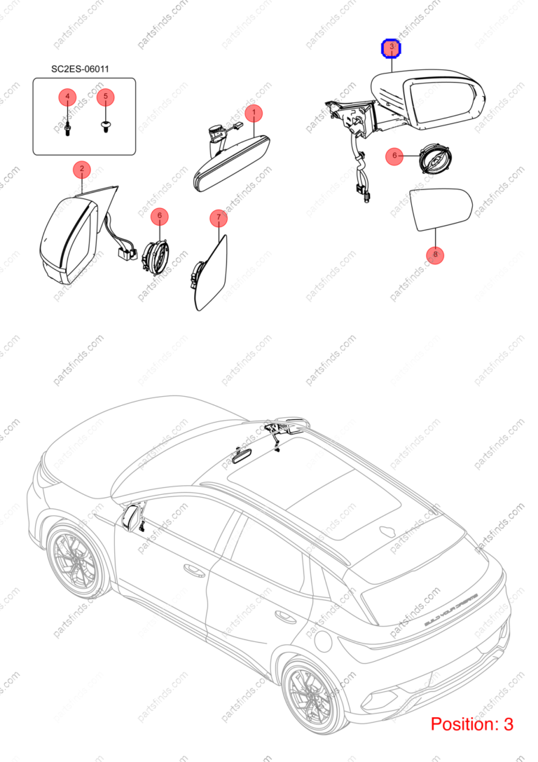 13916994-00|1391699400 | Reverse mirror assembly | BYD parts | SC2EM-8202109B-E1 | SC2EM8202109BE1 | Atto3 PLUS EV | Yuan PLUS EV | PartsFinds