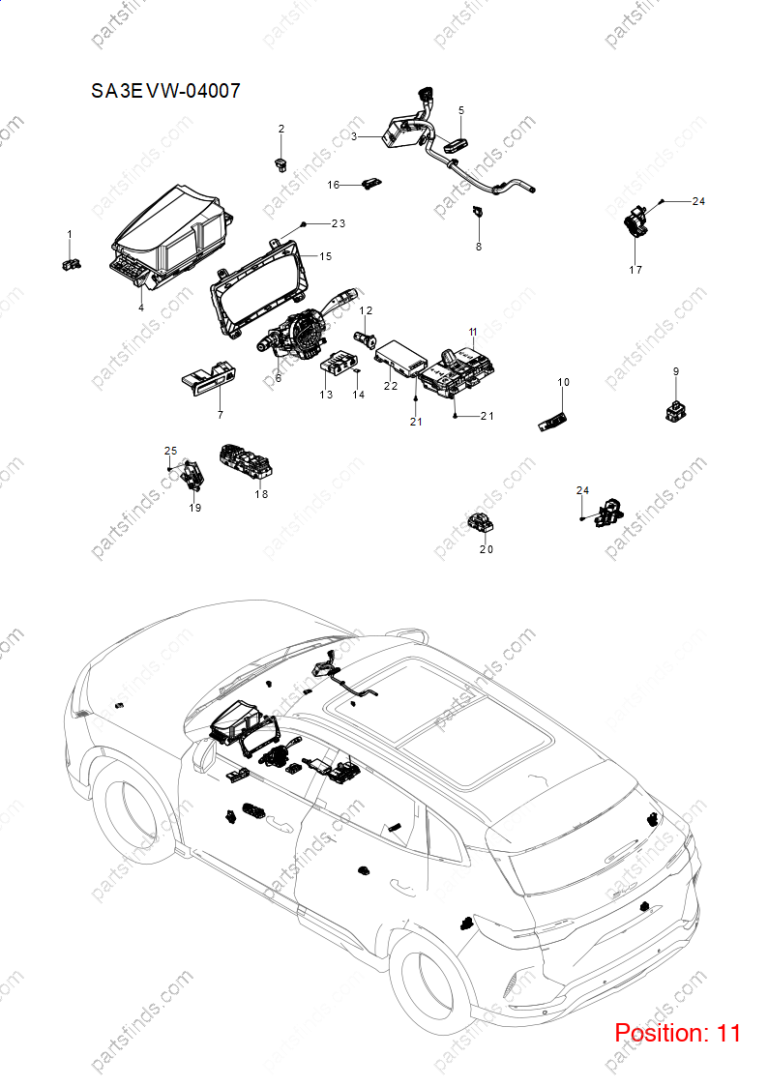 13942948-00|1394294800 | Shift lever trim panel | BYD parts | SA3EF-1703040A | SA3EF1703040A | Song PLUS EV | PartsFinds