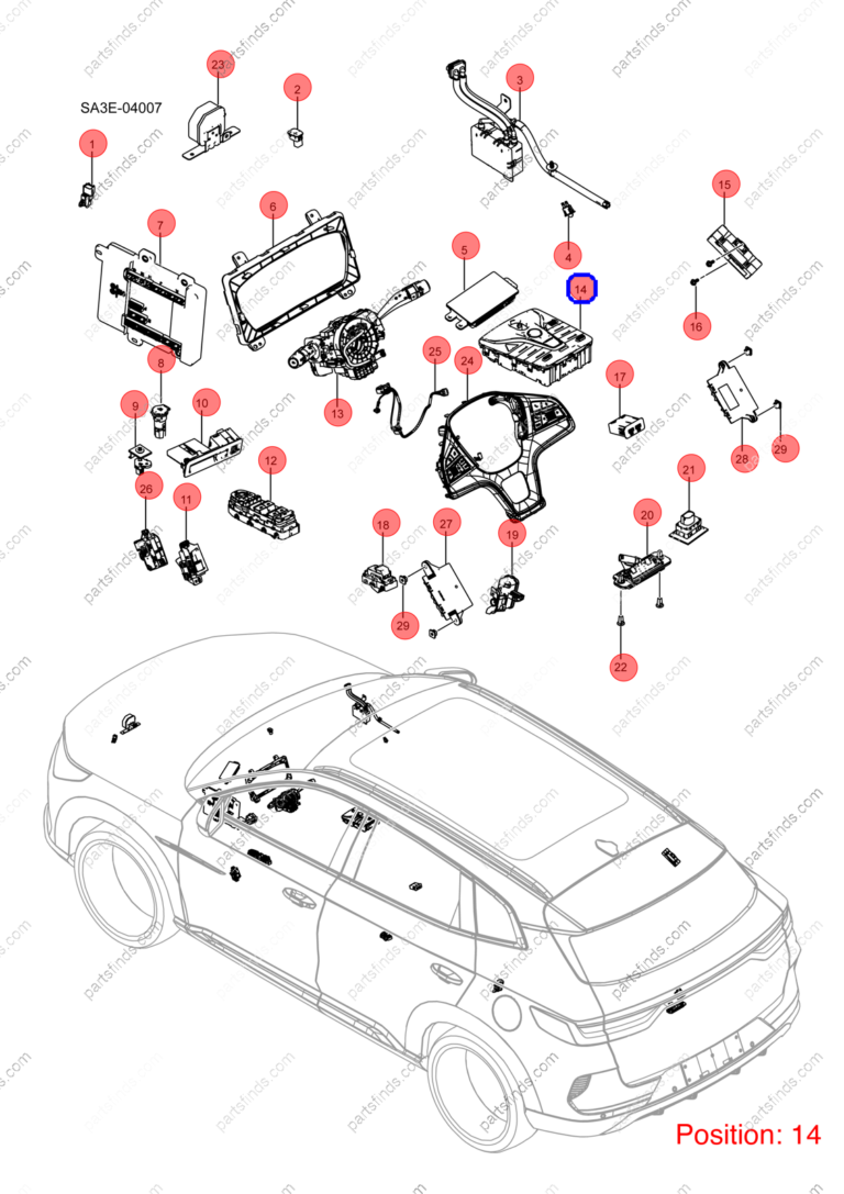 13942959-00|1394295900 | Shift lever trim panel | BYD parts | SA3EF-1703040C | SA3EF1703040C | Song PLUS EV | PartsFinds