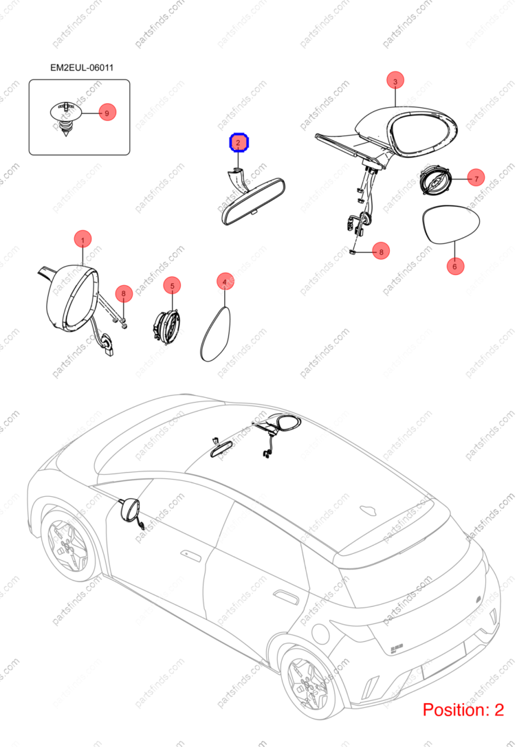 13952643-00|1395264300 | Interior mirror | BYD parts | EM2EU-8201100 | EM2EU8201100 | Dolphin EV | PartsFinds