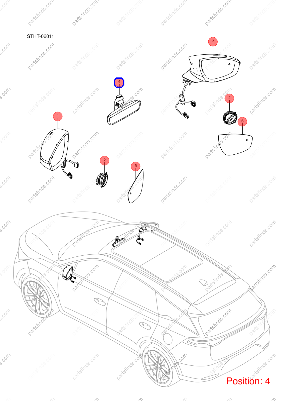 14120496-00|1412049600 | Interior mirror | BYD parts | STHNA-8201100 | STHNA8201100 | Tang EV | PartsFinds 14120496-00|1412049600 | Interior mirror | BYD parts | STHNA-8201100 | STHNA8201100 | Tang EV | PartsFinds