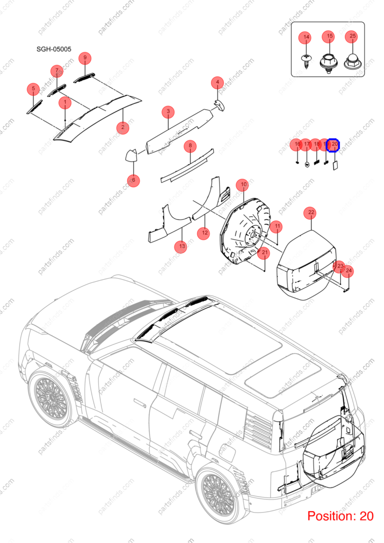 14201909-00|1420190900 | Tailgate cover emblem | BYD parts | SGHA-3924110 | SGHA3924110 | YANGWANG U8 | YANGWANG U8 PHEV | YANGWANG U8 HYBRID | PartsFinds