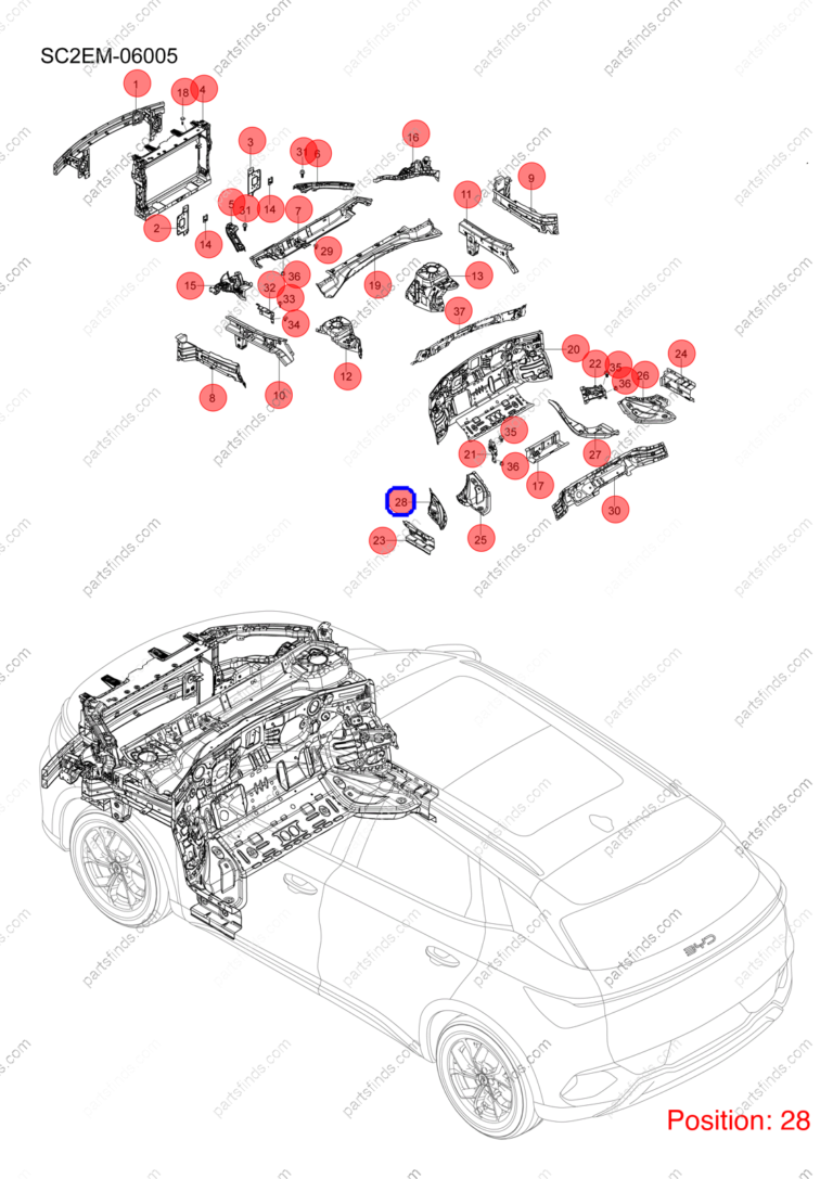 14311344-00|1431134400 | Longitudinal beam bracket | BYD parts | SC2EM-5301410/77 | SC2EM530141077 | Atto3 PLUS EV | Yuan PLUS EV | PartsFinds