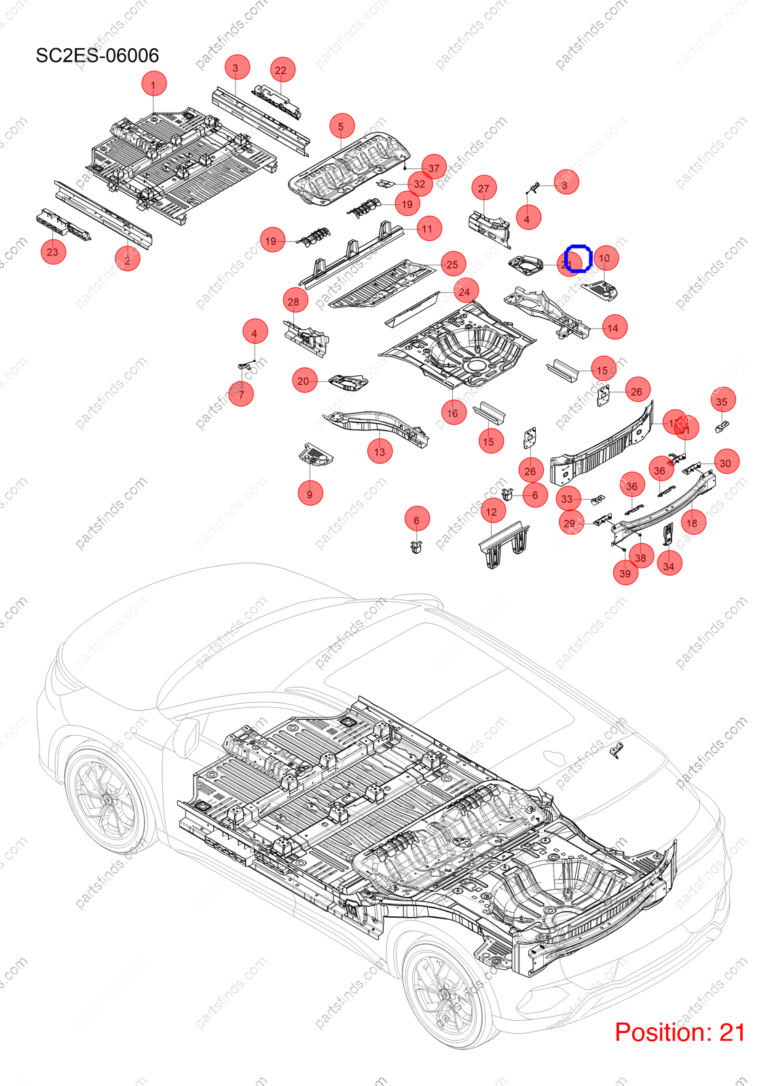 14311466-00|1431146600 | Floor beam | BYD parts | SC2EM-5101320A/77 | SC2EM5101320A77 | Atto3 PLUS EV | Yuan PLUS EV | PartsFinds