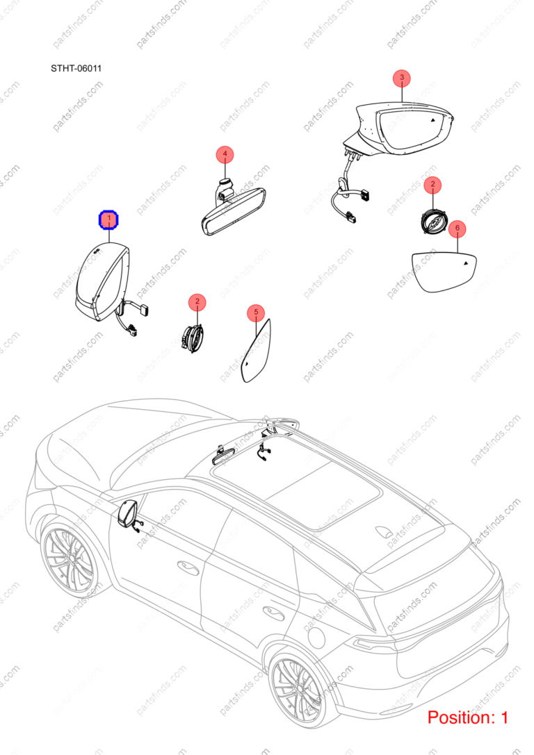 14340408-00|1434040800 | Reverse mirror assembly | BYD parts | STHT-8202100A | STHT8202100A | Tang EV | PartsFinds