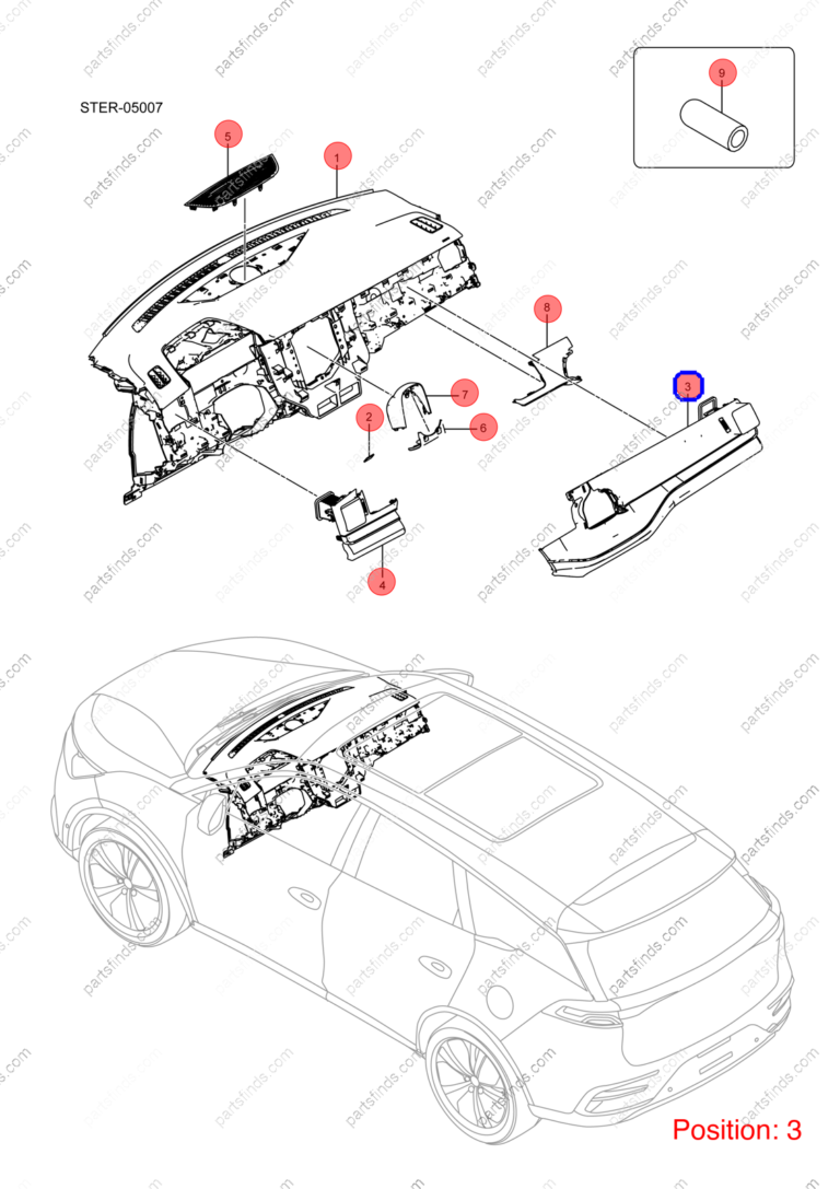 14395270-00|1439527000 | Instrument panel trim | BYD parts | STHA-5306140C-D4A7 | STHA5306140CD4A7 | Tang EV | PartsFinds