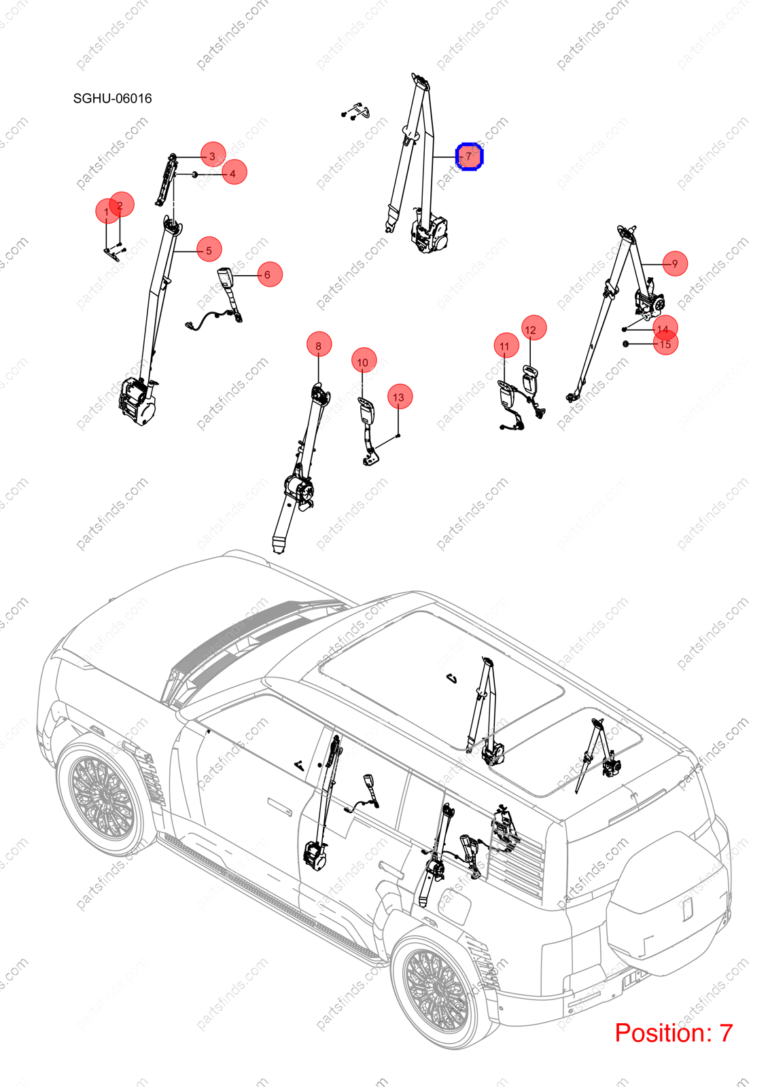 14411247-00|1441124700 | Seat belt | BYD parts | SGH-5811020-00BH | SGH581102000BH | YANGWANG U8 | YANGWANG U8 PHEV | YANGWANG U8 HYBRID | PartsFinds