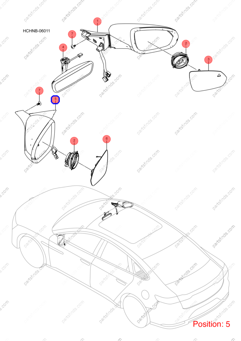 14416499-00|1441649900 | Reverse mirror assembly | BYD parts | HCEM-8202100A | HCEM8202100A | Han EV | PartsFinds