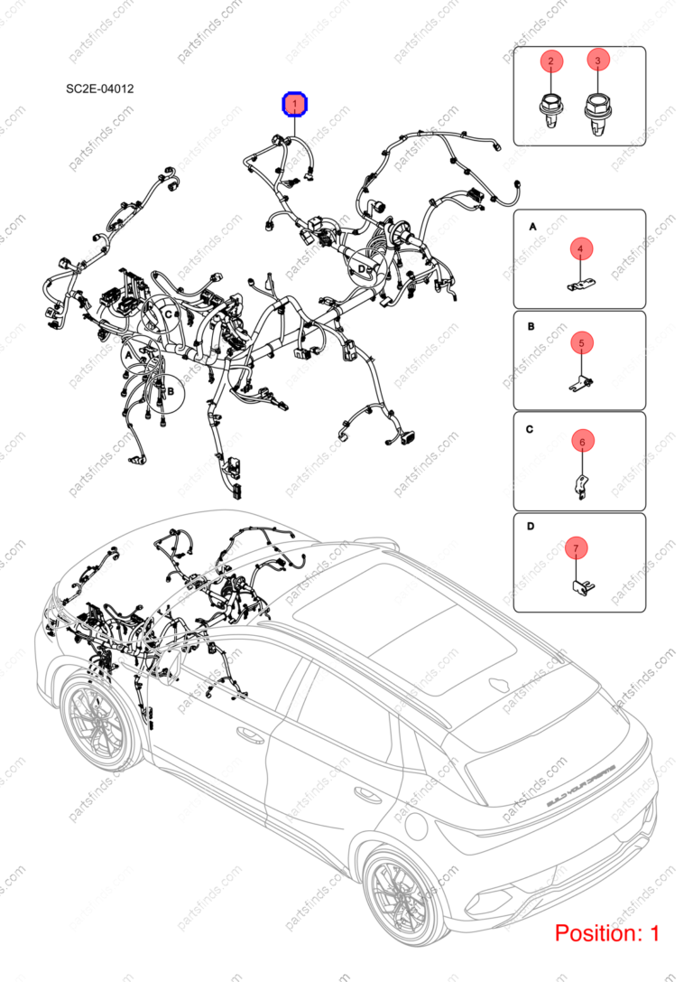 14464527-00|1446452700 | Engine wiring harness | BYD parts | SC2E-4011100CZ-D2 | SC2E4011100CZD2 | Atto3 PLUS EV | Yuan PLUS EV | PartsFinds