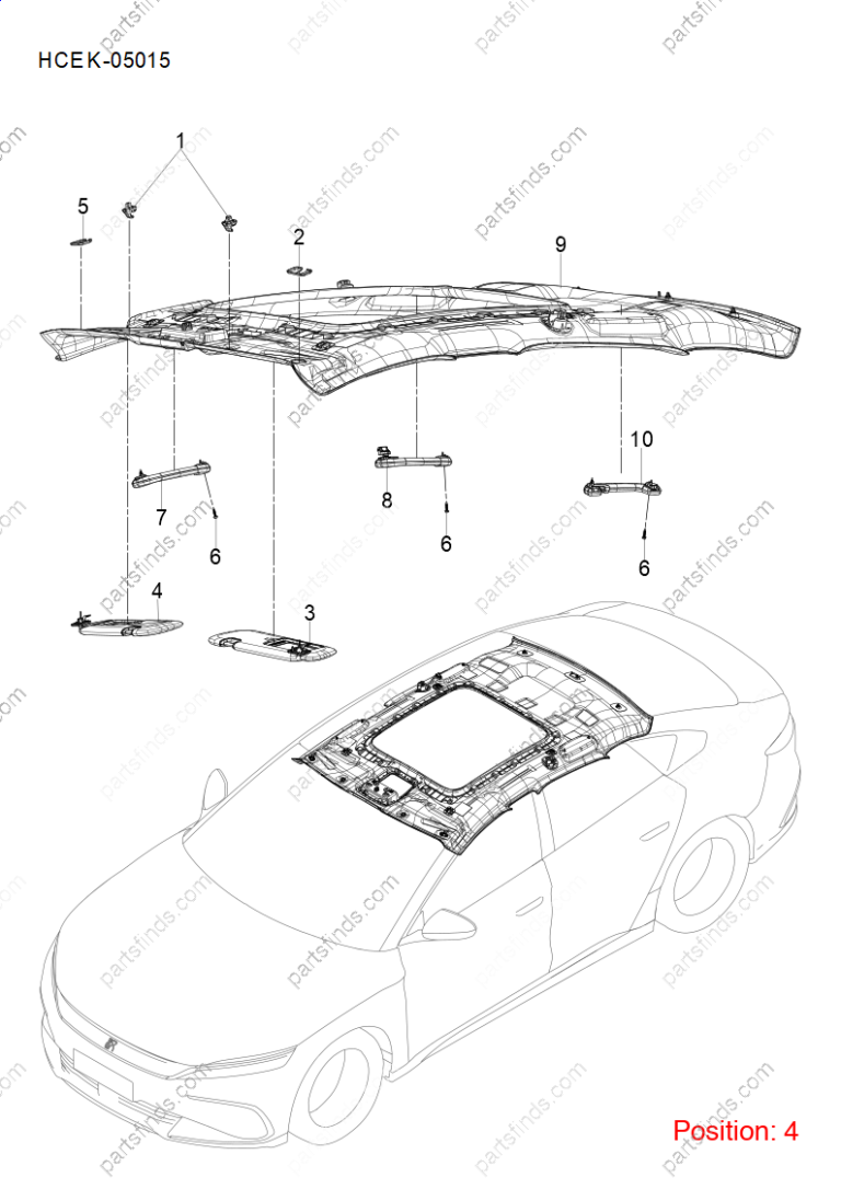 14597255-00|1459725500 | Sun visor | BYD parts | HCEF-8204020-00AAD | HCEF820402000AAD | Han EV | PartsFinds
