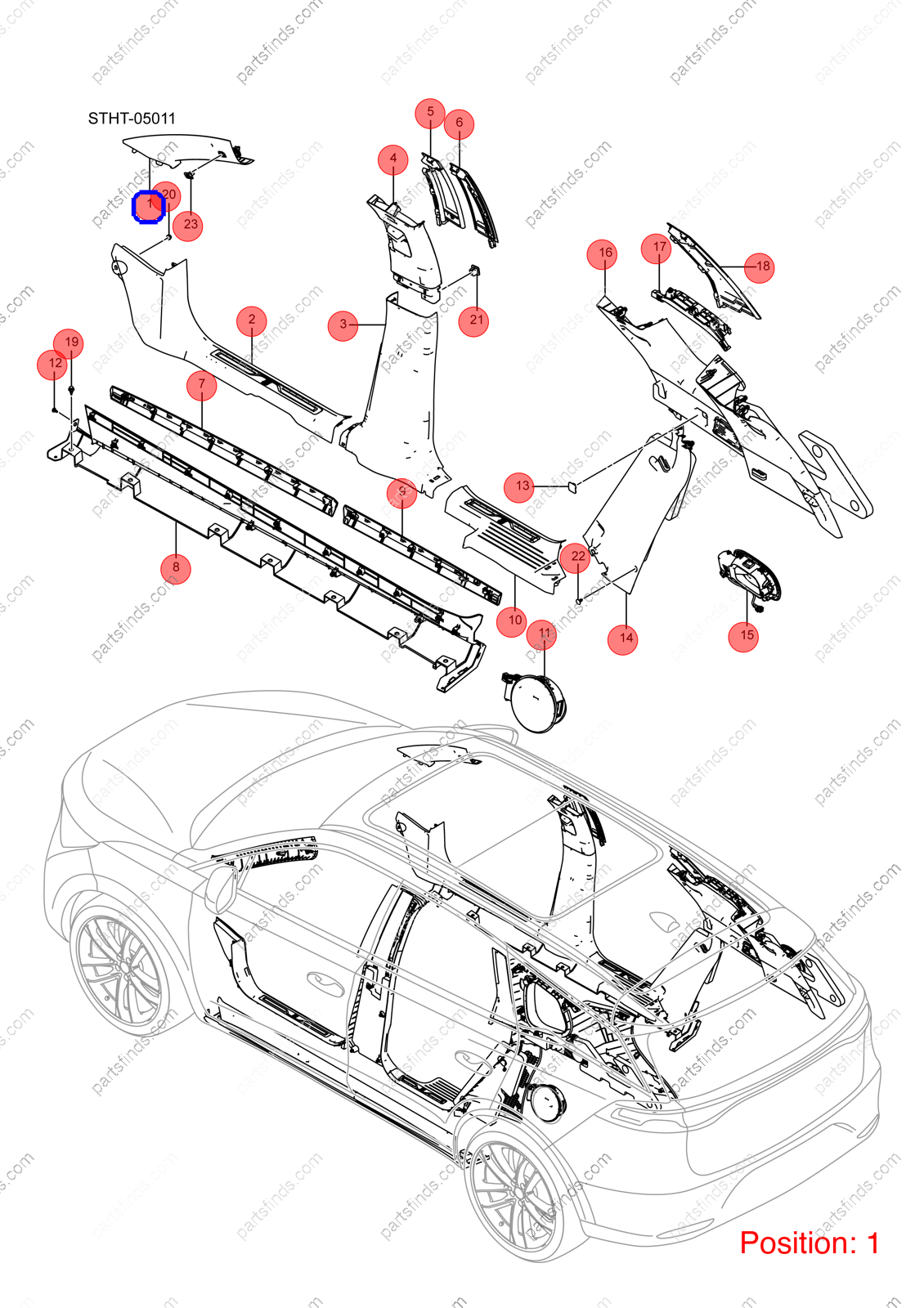 14598876-00|1459887600 | A-pillar trim panel | BYD parts | STHA-5402110C-D3A7 | STHA5402110CD3A7 | Tang EV | PartsFinds 14598876-00|1459887600 | A-pillar trim panel | BYD parts | STHA-5402110C-D3A7 | STHA5402110CD3A7 | Tang EV | PartsFinds