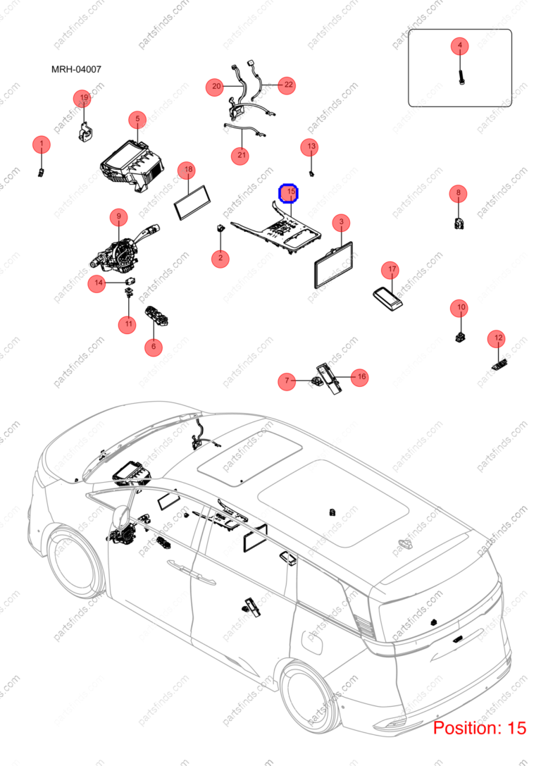 14723758-00|1472375800 | Shift lever trim panel | BYD parts | MREB-1703040J | MREB1703040J | DENZA D9 DM-i | DENZA D9 PHEV | DENZA D9 Hybrid | PartsFinds