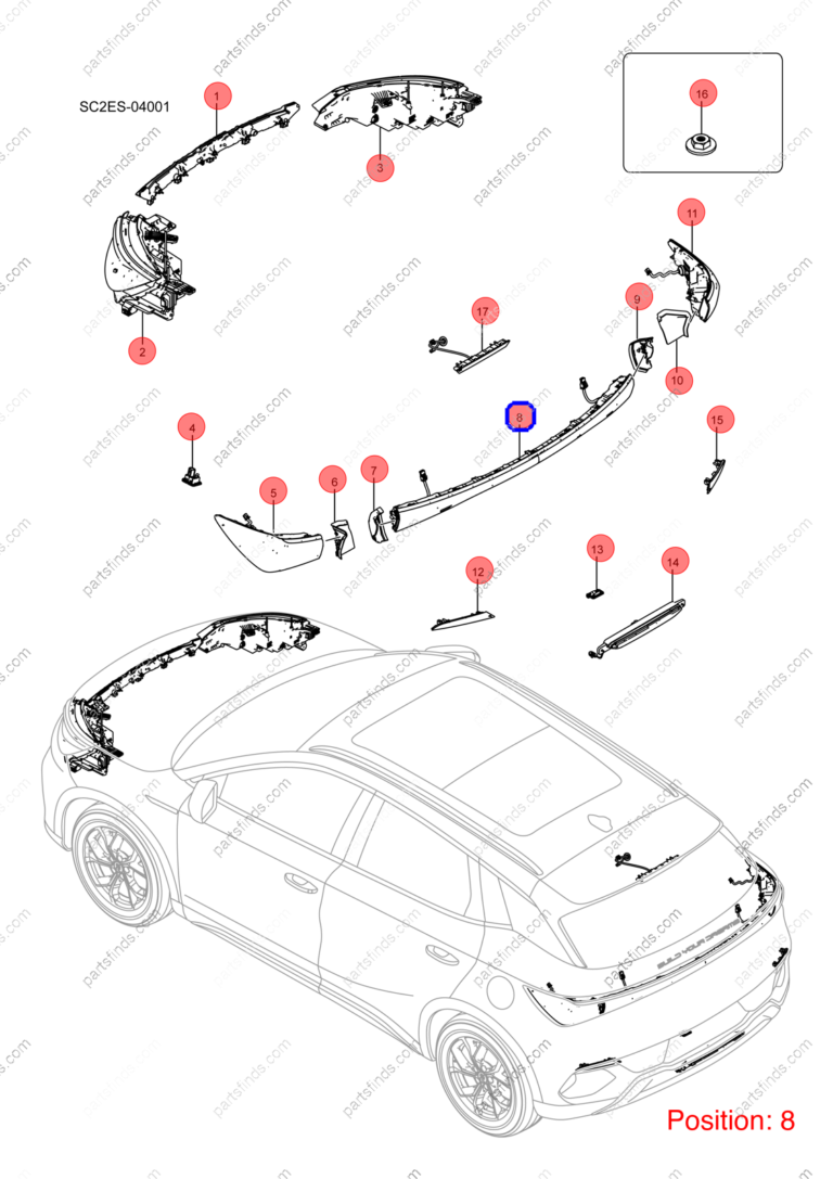 14836129-00|1483612900 | Taillight | BYD parts | SC2ER-4107300 | SC2ER4107300 | Atto3 PLUS EV | Yuan PLUS EV | PartsFinds