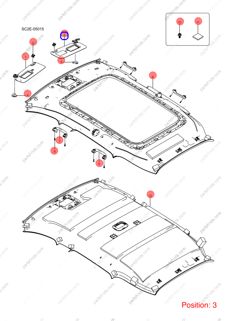 14933344-00|1493334400 | Sun visor | BYD parts | SA2FC-8204020A-00YAP | SA2FC8204020A00YAP | Atto3 PLUS EV | Yuan PLUS EV | PartsFinds